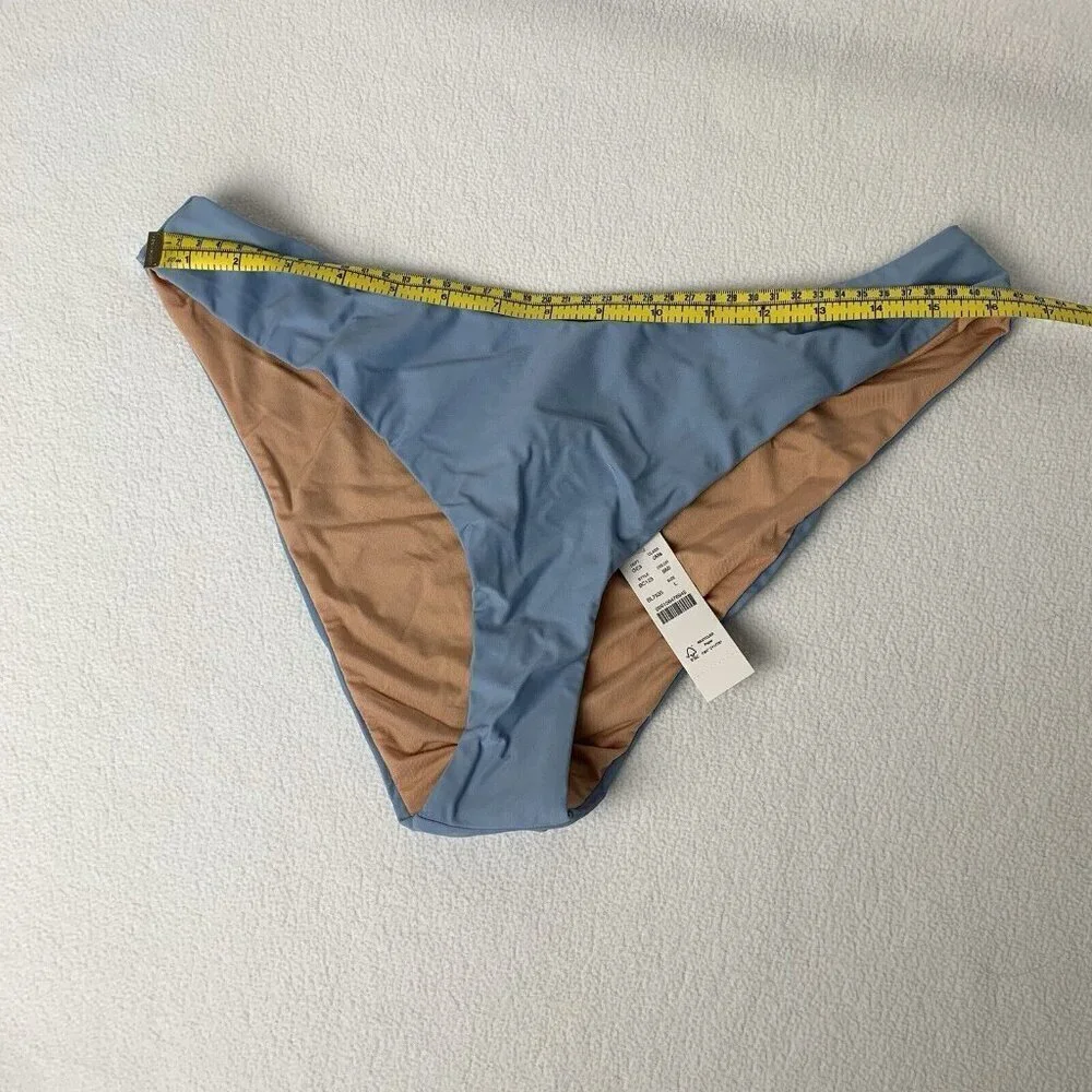 J. Crew Womens Bikini Bottom Large Baby Blue Curved High Waist Cheeky Swim NWT